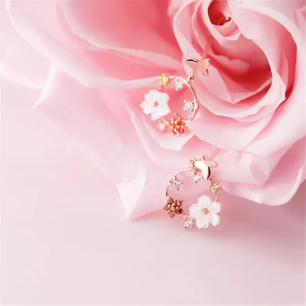 Dainty CZ Flower Butterfly Dangle Stud Earrings for Women Girls Sterling Silver Colorful Cubic Zirconia Star Round Wreath Small Studs Drop Dangling Garden Jewelry Rose GoldDainty CZ Flower Butterfly Dangle Stud Earrings for Women Girls Sterling Silver Colorful Cubic Zirconia Star Round Wreath Small Studs Drop Dangling Garden Jewelry Rose Gold