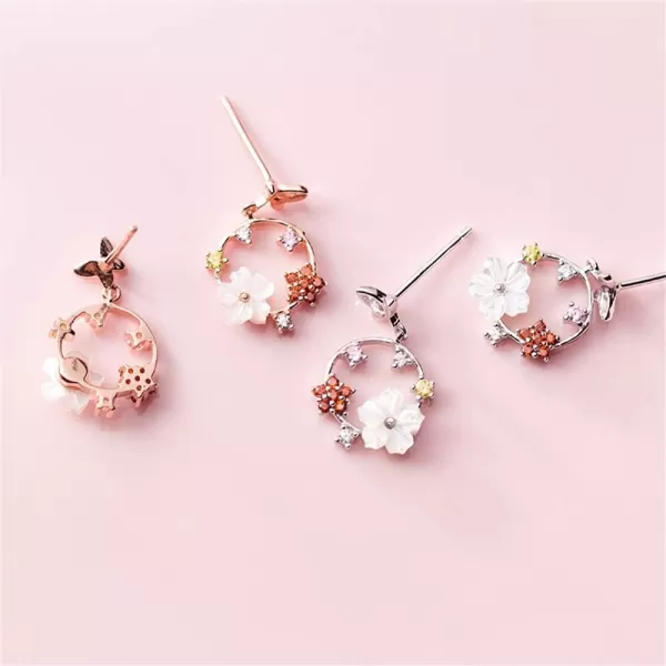 Dainty CZ Flower Butterfly Dangle Stud Earrings for Women Girls Sterling Silver Colorful Cubic Zirconia Star Round Wreath Small Studs Drop Dangling Garden Jewelry Rose GoldDainty CZ Flower Butterfly Dangle Stud Earrings for Women Girls Sterling Silver Colorful Cubic Zirconia Star Round Wreath Small Studs Drop Dangling Garden Jewelry Rose Gold