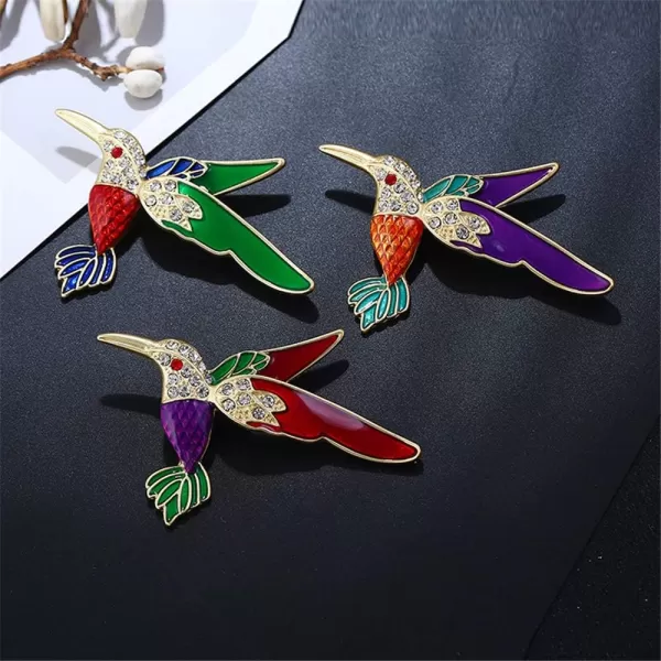 Dainty Humming Bird Rhinestone Brooch Pins for Women Girls Men Fashion Colorful Enameled Large Crystal Brooches Dress Accessories Christmas Winter Party Decor JewelryDainty Humming Bird Rhinestone Brooch Pins for Women Girls Men Fashion Colorful Enameled Large Crystal Brooches Dress Accessories Christmas Winter Party Decor Jewelry