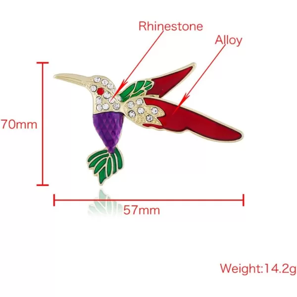 Dainty Humming Bird Rhinestone Brooch Pins for Women Girls Men Fashion Colorful Enameled Large Crystal Brooches Dress Accessories Christmas Winter Party Decor JewelryDainty Humming Bird Rhinestone Brooch Pins for Women Girls Men Fashion Colorful Enameled Large Crystal Brooches Dress Accessories Christmas Winter Party Decor Jewelry