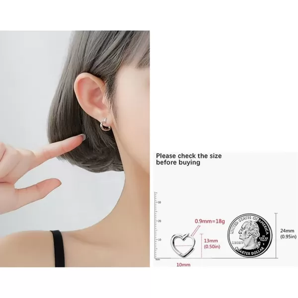 Dainty Love Heart Shaped Small Hoop Sleeper Earrings for Women Teen Girls 925 Sterling Silver 14K Daith Heart Cartilage Tragus Cute Minimalist Hoops Jewelry Gifts Mom Friend BridemaidDainty Love Heart Shaped Small Hoop Sleeper Earrings for Women Teen Girls 925 Sterling Silver 14K Daith Heart Cartilage Tragus Cute Minimalist Hoops Jewelry Gifts Mom Friend Bridemaid