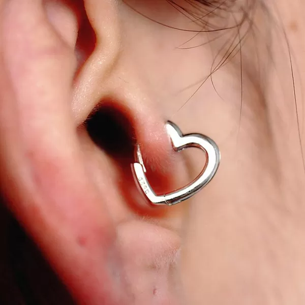 Dainty Love Heart Shaped Small Hoop Sleeper Earrings for Women Teen Girls 925 Sterling Silver 14K Daith Heart Cartilage Tragus Cute Minimalist Hoops Jewelry Gifts Mom Friend BridemaidDainty Love Heart Shaped Small Hoop Sleeper Earrings for Women Teen Girls 925 Sterling Silver 14K Daith Heart Cartilage Tragus Cute Minimalist Hoops Jewelry Gifts Mom Friend Bridemaid