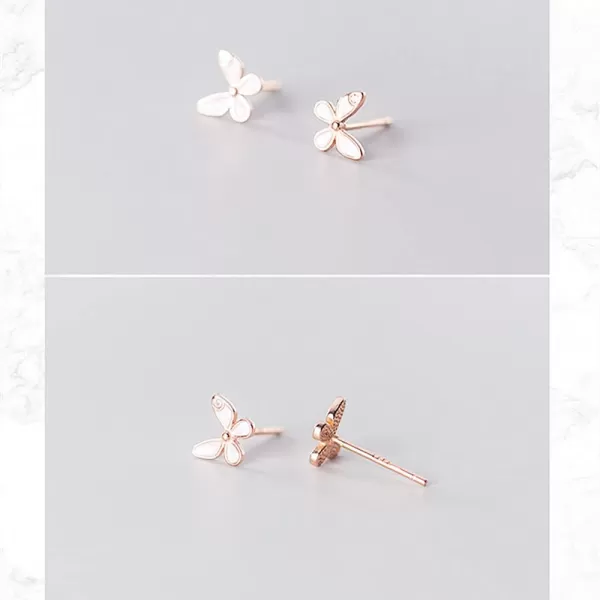 Dainty Small Butterfly Earrings for Women Girls 925 Sterling Silver 14K Rose Gold Plated Cubic Zirconia Crystal Pink Enamel Animal Insect Stud Cartilage Hypoallergenic Post Pin Jewelry GiftsDainty Small Butterfly Earrings for Women Girls 925 Sterling Silver 14K Rose Gold Plated Cubic Zirconia Crystal Pink Enamel Animal Insect Stud Cartilage Hypoallergenic Post Pin Jewelry Gifts