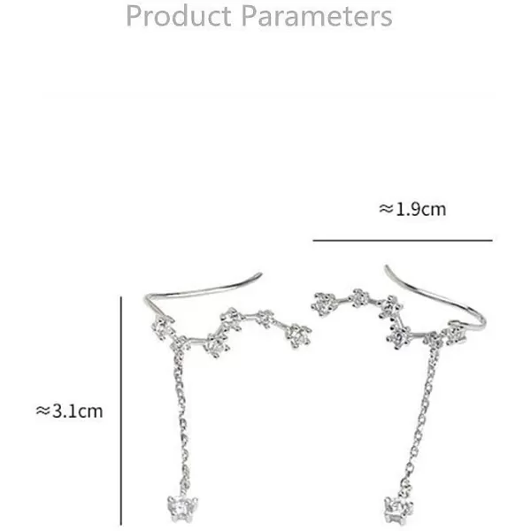Dainty Star Ear Cuff Crawer Climber Stud Earrings for Women Girls 925 Sterling Silver Cubic Zirconia Big Dipper Tassel Chain Dangle Drop Vine Piercing Hypoallergenic Birthday Wedding Christmas JewelryDainty Star Ear Cuff Crawer Climber Stud Earrings for Women Girls 925 Sterling Silver Cubic Zirconia Big Dipper Tassel Chain Dangle Drop Vine Piercing Hypoallergenic Birthday Wedding Christmas Jewelry