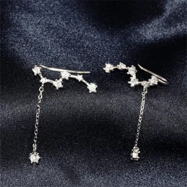 Dainty Star Ear Cuff Crawer Climber Stud Earrings for Women Girls 925 Sterling Silver Cubic Zirconia Big Dipper Tassel Chain Dangle Drop Vine Piercing Hypoallergenic Birthday Wedding Christmas JewelryDainty Star Ear Cuff Crawer Climber Stud Earrings for Women Girls 925 Sterling Silver Cubic Zirconia Big Dipper Tassel Chain Dangle Drop Vine Piercing Hypoallergenic Birthday Wedding Christmas Jewelry