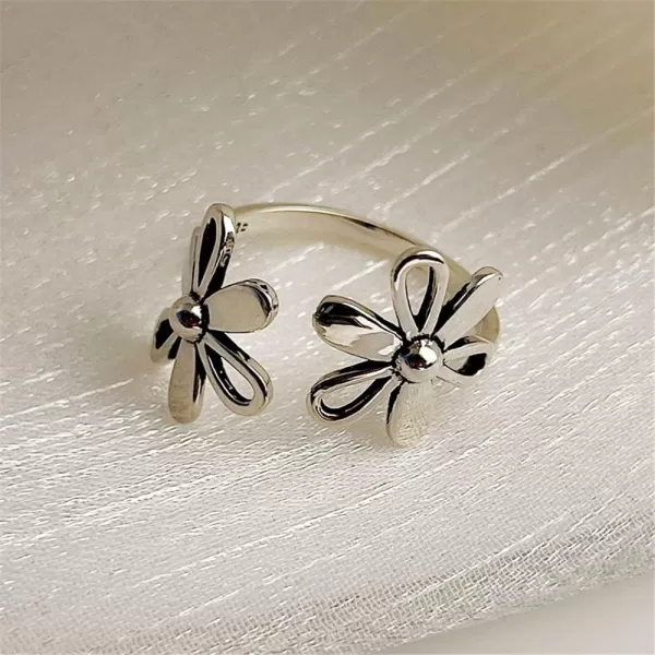 Daisy Flower 925 Sterling Silver Adjustable Open Ring for Women Girls Hypoallergenic Expandable Wedding Statement Finger Rings Comfort Fit Dainty Engagement Birthday Mothers Day Jewelry GiftDaisy Flower 925 Sterling Silver Adjustable Open Ring for Women Girls Hypoallergenic Expandable Wedding Statement Finger Rings Comfort Fit Dainty Engagement Birthday Mothers Day Jewelry Gift