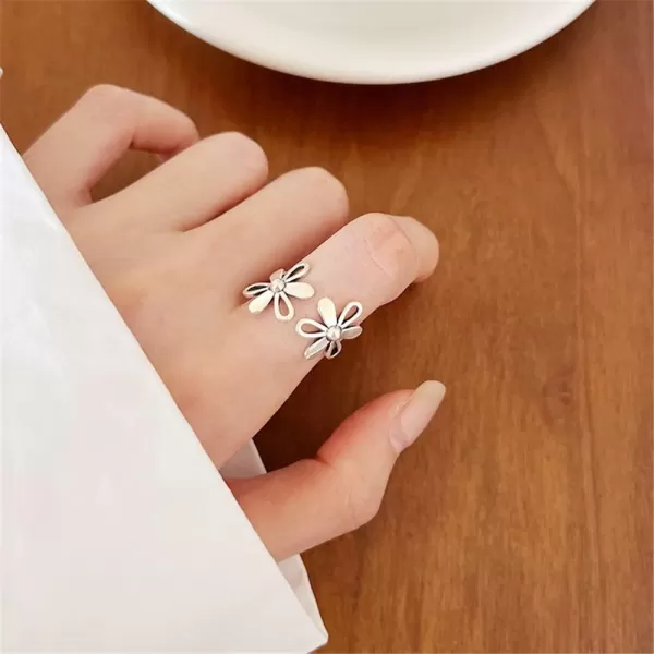 Daisy Flower 925 Sterling Silver Adjustable Open Ring for Women Girls Hypoallergenic Expandable Wedding Statement Finger Rings Comfort Fit Dainty Engagement Birthday Mothers Day Jewelry GiftDaisy Flower 925 Sterling Silver Adjustable Open Ring for Women Girls Hypoallergenic Expandable Wedding Statement Finger Rings Comfort Fit Dainty Engagement Birthday Mothers Day Jewelry Gift