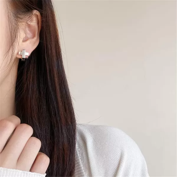 Double Sided Cross Tiny Small Hoop Earrings for Women Girls 925 Sterling Silver Minimalist Crisscross Huggie Hoops Cartilage Earring Hypoallergenic JewelryDouble Sided Cross Tiny Small Hoop Earrings for Women Girls 925 Sterling Silver Minimalist Crisscross Huggie Hoops Cartilage Earring Hypoallergenic Jewelry