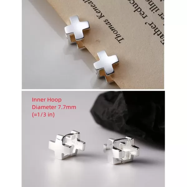 Double Sided Cross Tiny Small Hoop Earrings for Women Girls 925 Sterling Silver Minimalist Crisscross Huggie Hoops Cartilage Earring Hypoallergenic JewelryDouble Sided Cross Tiny Small Hoop Earrings for Women Girls 925 Sterling Silver Minimalist Crisscross Huggie Hoops Cartilage Earring Hypoallergenic Jewelry