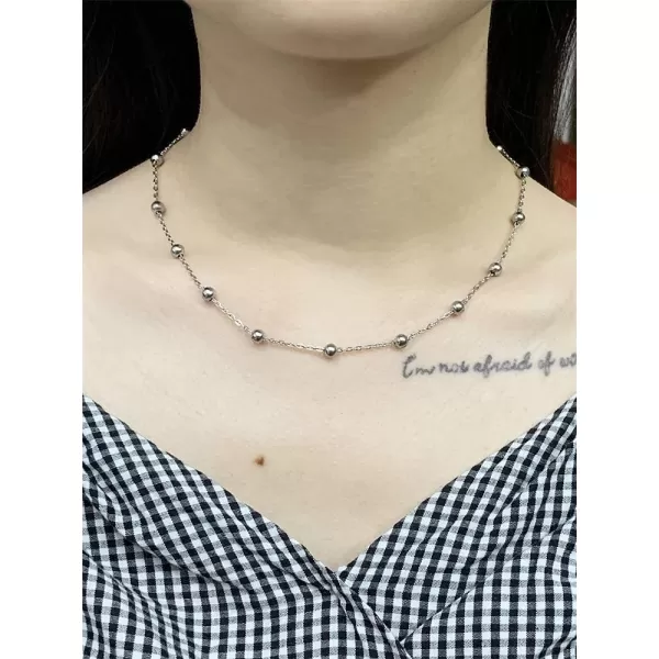 Dtja 5mm Ball Bead Necklace Stainless Steel Choker Pendant Necklaces for Women Girls Vintage Beaded Link Chain Adjustable Fashion Punk Simple Jewelry 1719 InchesDtja 5mm Ball Bead Necklace Stainless Steel Choker Pendant Necklaces for Women Girls Vintage Beaded Link Chain Adjustable Fashion Punk Simple Jewelry 1719 Inches