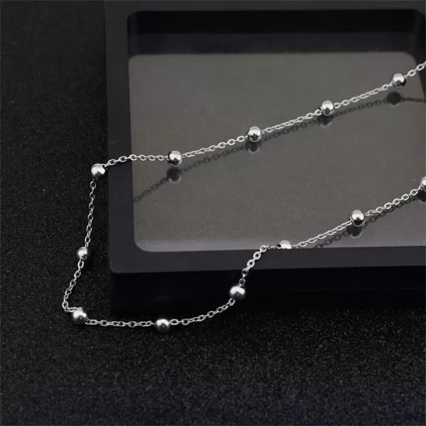 Dtja 5mm Ball Bead Necklace Stainless Steel Choker Pendant Necklaces for Women Girls Vintage Beaded Link Chain Adjustable Fashion Punk Simple Jewelry 1719 InchesDtja 5mm Ball Bead Necklace Stainless Steel Choker Pendant Necklaces for Women Girls Vintage Beaded Link Chain Adjustable Fashion Punk Simple Jewelry 1719 Inches