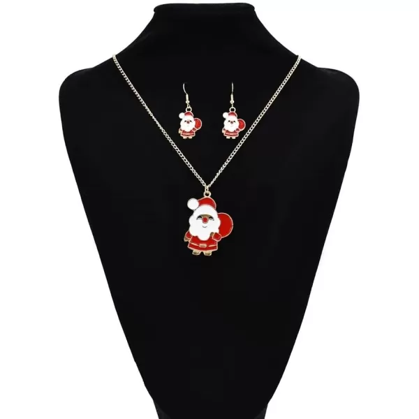 Dtja 5pcs Christmas Jewelry Set for Women Girls Cute Red Enamel Santa Claus Earrings Adjustable Ring Pendant Necklace Gold Plated Link Chain Lovely Gifts for Holiday FestivalDtja 5pcs Christmas Jewelry Set for Women Girls Cute Red Enamel Santa Claus Earrings Adjustable Ring Pendant Necklace Gold Plated Link Chain Lovely Gifts for Holiday Festival