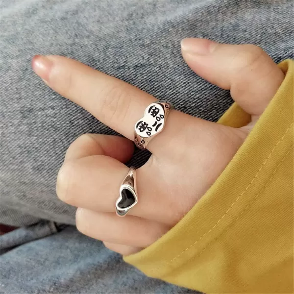 Dtja Broken Heart 925 Sterling Silver Ring for Women Girls Crying Face Statement Expandable Open Finger Ring Adjustable Valentines Birthday Anniversary Jewelry Gifts for Girl FriendDtja Broken Heart 925 Sterling Silver Ring for Women Girls Crying Face Statement Expandable Open Finger Ring Adjustable Valentines Birthday Anniversary Jewelry Gifts for Girl Friend