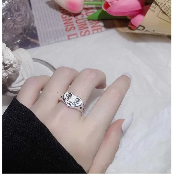 Dtja Broken Heart 925 Sterling Silver Ring for Women Girls Crying Face Statement Expandable Open Finger Ring Adjustable Valentines Birthday Anniversary Jewelry Gifts for Girl FriendDtja Broken Heart 925 Sterling Silver Ring for Women Girls Crying Face Statement Expandable Open Finger Ring Adjustable Valentines Birthday Anniversary Jewelry Gifts for Girl Friend