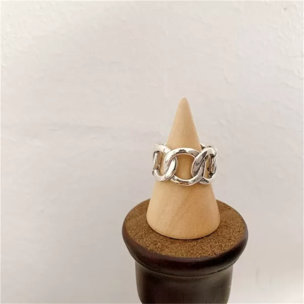 Dtja Silver Wide Open Band Ring for Women Girls Statement Cuban Link Chain Adjustable Punk Hip Hop Motorcycle Rings Comfort Fit Fashion Vintage JewelryDtja Silver Wide Open Band Ring for Women Girls Statement Cuban Link Chain Adjustable Punk Hip Hop Motorcycle Rings Comfort Fit Fashion Vintage Jewelry