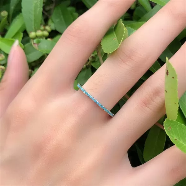 Dtja Turquoise Stackable Ring for Women Girls Boho Blue Stone Stacking Statement Knuckle Band Rings Comfort Fit Simple Retro Wedding Promise Christmas Birthday Jewelry Gift10