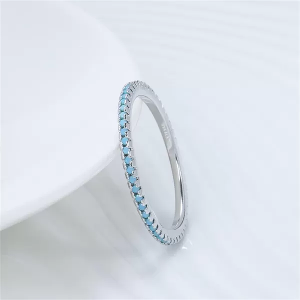 Dtja Turquoise Stackable Ring for Women Girls Boho Blue Stone Stacking Statement Knuckle Band Rings Comfort Fit Simple Retro Wedding Promise Christmas Birthday Jewelry Gift9