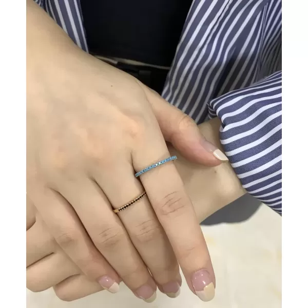 Dtja Turquoise Stackable Ring for Women Girls Boho Blue Stone Stacking Statement Knuckle Band Rings Comfort Fit Simple Retro Wedding Promise Christmas Birthday Jewelry Gift10