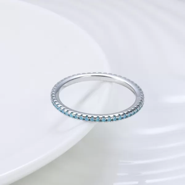 Dtja Turquoise Stackable Ring for Women Girls Boho Blue Stone Stacking Statement Knuckle Band Rings Comfort Fit Simple Retro Wedding Promise Christmas Birthday Jewelry Gift10