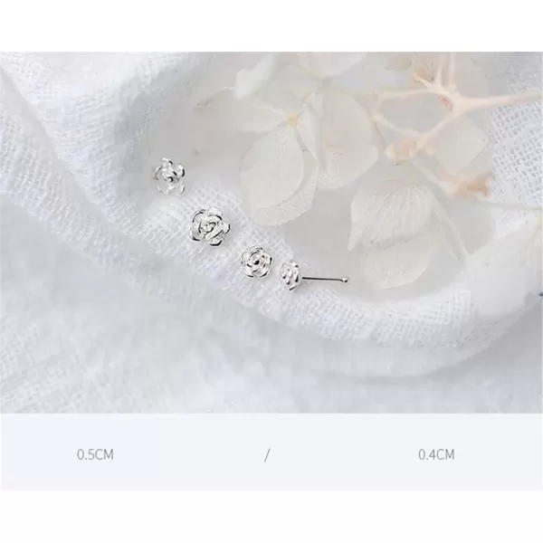 Dtja Unique Nose Rings Studs 22g Body Piercing Jewelry for Women Girls S925 Sterling Silver Tiny Rose Flower Ball Bead Labret Screw Micro Nose Stud Post Pin Hypoallgenic Personalized Jewelry4mm pair