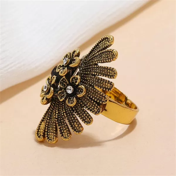Dtja Vintage CZ Flower Leaf Statement Ring for Women Girls Boho Antique Crystal Beaded Expandable Open Wrap Finger Rings Adjustable Comfort Fit Indian Bollywood Style Y2K JewelryDtja Vintage CZ Flower Leaf Statement Ring for Women Girls Boho Antique Crystal Beaded Expandable Open Wrap Finger Rings Adjustable Comfort Fit Indian Bollywood Style Y2K Jewelry