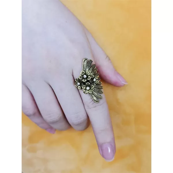 Dtja Vintage CZ Flower Leaf Statement Ring for Women Girls Boho Antique Crystal Beaded Expandable Open Wrap Finger Rings Adjustable Comfort Fit Indian Bollywood Style Y2K JewelryDtja Vintage CZ Flower Leaf Statement Ring for Women Girls Boho Antique Crystal Beaded Expandable Open Wrap Finger Rings Adjustable Comfort Fit Indian Bollywood Style Y2K Jewelry