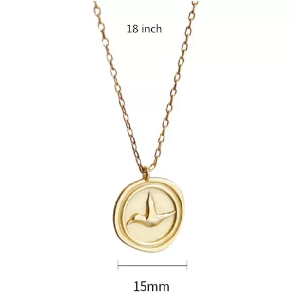 Embossed Bird Gold Coin Necklace for Women Girls 925 Sterling Silver Vintage Disc Small Pendant Choker Necklace Swallow Peace Dove Animal Freedom Statement Jewelry Birthday Gifts Daughter MomEmbossed Bird Gold Coin Necklace for Women Girls 925 Sterling Silver Vintage Disc Small Pendant Choker Necklace Swallow Peace Dove Animal Freedom Statement Jewelry Birthday Gifts Daughter Mom