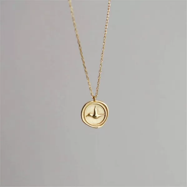 Embossed Bird Gold Coin Necklace for Women Girls 925 Sterling Silver Vintage Disc Small Pendant Choker Necklace Swallow Peace Dove Animal Freedom Statement Jewelry Birthday Gifts Daughter MomEmbossed Bird Gold Coin Necklace for Women Girls 925 Sterling Silver Vintage Disc Small Pendant Choker Necklace Swallow Peace Dove Animal Freedom Statement Jewelry Birthday Gifts Daughter Mom