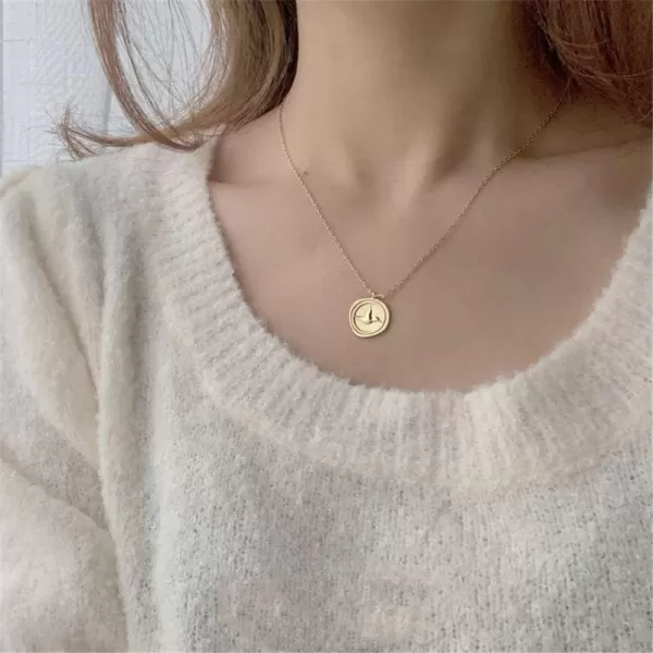 Embossed Bird Gold Coin Necklace for Women Girls 925 Sterling Silver Vintage Disc Small Pendant Choker Necklace Swallow Peace Dove Animal Freedom Statement Jewelry Birthday Gifts Daughter MomEmbossed Bird Gold Coin Necklace for Women Girls 925 Sterling Silver Vintage Disc Small Pendant Choker Necklace Swallow Peace Dove Animal Freedom Statement Jewelry Birthday Gifts Daughter Mom