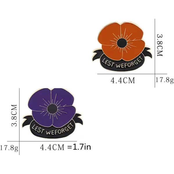 Enamel Poppy Flower Brooches Pin Set for Women Men Veterans Cute Red Purple Lest We Forget Statement Badges Lapel Pins Remembrance Memorial Day Jewelry Souvenir Gifts 2 PiecesEnamel Poppy Flower Brooches Pin Set for Women Men Veterans Cute Red Purple Lest We Forget Statement Badges Lapel Pins Remembrance Memorial Day Jewelry Souvenir Gifts 2 Pieces