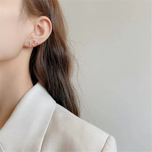 Gold Butterfly Non Piercing Ear Cuff Wrap Earrings for Women Girls Cubic Zirconia Dainty 3 Layered Huggie Cartilage Clip on Earring Nickel Free Birthday Party Jewelry GiftGold Butterfly Non Piercing Ear Cuff Wrap Earrings for Women Girls Cubic Zirconia Dainty 3 Layered Huggie Cartilage Clip on Earring Nickel Free Birthday Party Jewelry Gift
