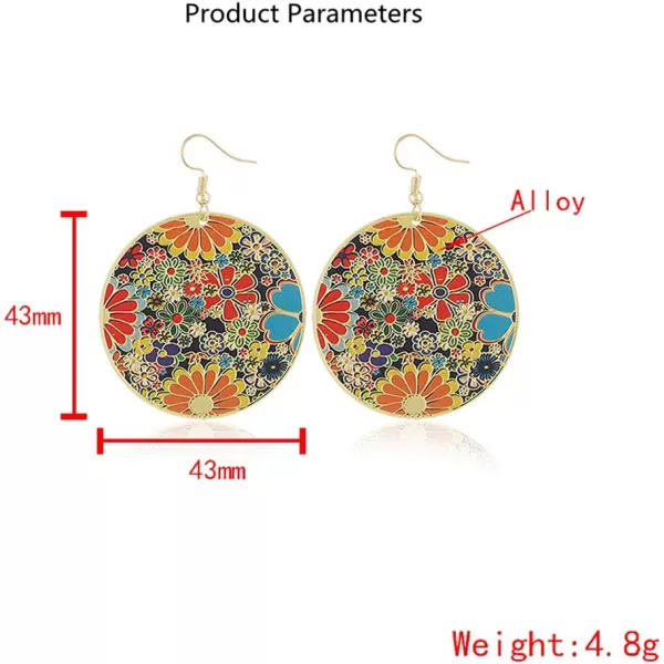 Gold Round Flower Disc Drop Dangle Earrings for Women Girls with Charms Boho Circle Ball Disk Blossom Spring Big Statement Dangling Hook Stud Earring Exaggerated JewelryGold Round Flower Disc Drop Dangle Earrings for Women Girls with Charms Boho Circle Ball Disk Blossom Spring Big Statement Dangling Hook Stud Earring Exaggerated Jewelry