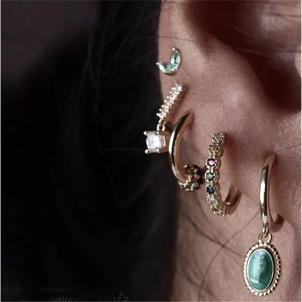 Green Enamel Drop Dangle Hoop Earrings for Women Girls 925 Sterling Silver Boho Small Hoop Cartilage Faux Gemstone Dangling Hypallergenic for Sensitive Ear Retro Lightweight Jewelry Dainty GiftGreen Enamel Drop Dangle Hoop Earrings for Women Girls 925 Sterling Silver Boho Small Hoop Cartilage Faux Gemstone Dangling Hypallergenic for Sensitive Ear Retro Lightweight Jewelry Dainty Gift