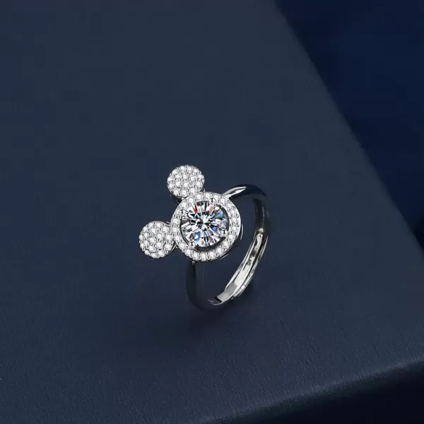 Halo CZ Mouse Statement Ring for Women Girls Silver Plated Cubic Zirconia Cute Mice Animal Promise Adjustable Expandable Finger Band Ring Comfort Fit Dainty Christmas Birthday Party Jewelry GiftHalo CZ Mouse Statement Ring for Women Girls Silver Plated Cubic Zirconia Cute Mice Animal Promise Adjustable Expandable Finger Band Ring Comfort Fit Dainty Christmas Birthday Party Jewelry Gift