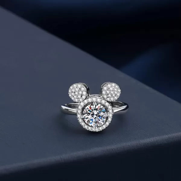 Halo CZ Mouse Statement Ring for Women Girls Silver Plated Cubic Zirconia Cute Mice Animal Promise Adjustable Expandable Finger Band Ring Comfort Fit Dainty Christmas Birthday Party Jewelry GiftHalo CZ Mouse Statement Ring for Women Girls Silver Plated Cubic Zirconia Cute Mice Animal Promise Adjustable Expandable Finger Band Ring Comfort Fit Dainty Christmas Birthday Party Jewelry Gift