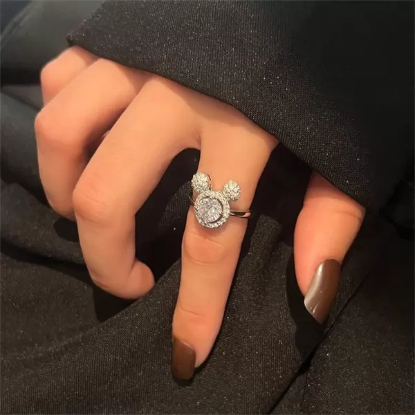 Halo CZ Mouse Statement Ring for Women Girls Silver Plated Cubic Zirconia Cute Mice Animal Promise Adjustable Expandable Finger Band Ring Comfort Fit Dainty Christmas Birthday Party Jewelry GiftHalo CZ Mouse Statement Ring for Women Girls Silver Plated Cubic Zirconia Cute Mice Animal Promise Adjustable Expandable Finger Band Ring Comfort Fit Dainty Christmas Birthday Party Jewelry Gift