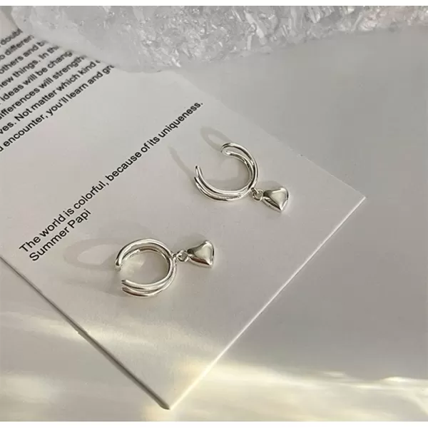 Heart Cuff Huggie Small Hoop Earrings for Women Girls 925 Sterling Silver No Piercing Ear Cartilage Minimalist Love Charms Drop Clipon Open Hoops Earring Cute Birthday Christmas Valentine Jewelry GiftsHeart Cuff Huggie Small Hoop Earrings for Women Girls 925 Sterling Silver No Piercing Ear Cartilage Minimalist Love Charms Drop Clipon Open Hoops Earring Cute Birthday Christmas Valentine Jewelry Gifts