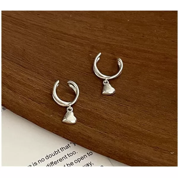Heart Cuff Huggie Small Hoop Earrings for Women Girls 925 Sterling Silver No Piercing Ear Cartilage Minimalist Love Charms Drop Clipon Open Hoops Earring Cute Birthday Christmas Valentine Jewelry GiftsHeart Cuff Huggie Small Hoop Earrings for Women Girls 925 Sterling Silver No Piercing Ear Cartilage Minimalist Love Charms Drop Clipon Open Hoops Earring Cute Birthday Christmas Valentine Jewelry Gifts
