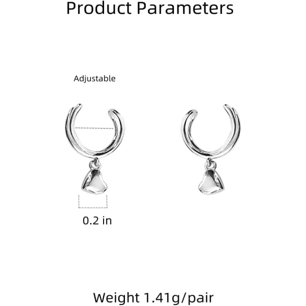 Heart Cuff Huggie Small Hoop Earrings for Women Girls 925 Sterling Silver No Piercing Ear Cartilage Minimalist Love Charms Drop Clipon Open Hoops Earring Cute Birthday Christmas Valentine Jewelry GiftsHeart Cuff Huggie Small Hoop Earrings for Women Girls 925 Sterling Silver No Piercing Ear Cartilage Minimalist Love Charms Drop Clipon Open Hoops Earring Cute Birthday Christmas Valentine Jewelry Gifts
