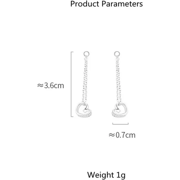 Heart Tassel Chain 925 Sterling Silver Dangle Drop Stud Earrings for Women Girls Cubic Zirconia Cute Love Charms Dangling Hypoallergenic Valentine Birthday Wedding Jewelry GiftsHeart Tassel Chain 925 Sterling Silver Dangle Drop Stud Earrings for Women Girls Cubic Zirconia Cute Love Charms Dangling Hypoallergenic Valentine Birthday Wedding Jewelry Gifts