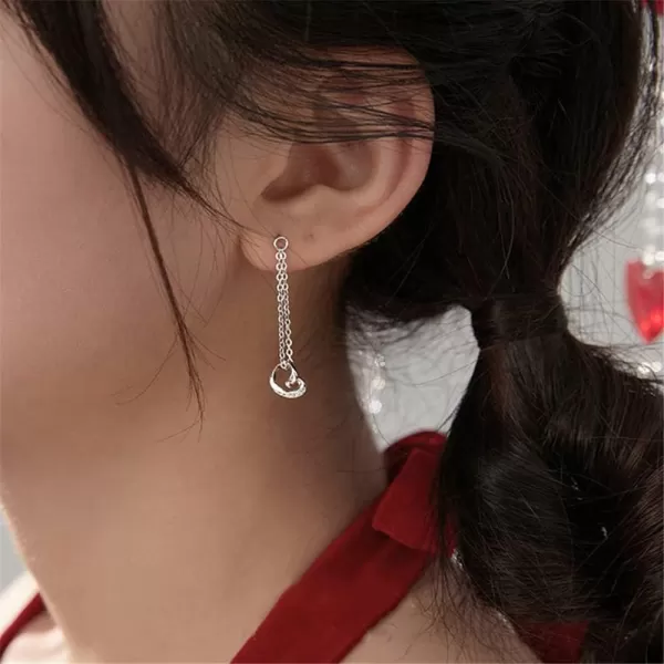 Heart Tassel Chain 925 Sterling Silver Dangle Drop Stud Earrings for Women Girls Cubic Zirconia Cute Love Charms Dangling Hypoallergenic Valentine Birthday Wedding Jewelry GiftsHeart Tassel Chain 925 Sterling Silver Dangle Drop Stud Earrings for Women Girls Cubic Zirconia Cute Love Charms Dangling Hypoallergenic Valentine Birthday Wedding Jewelry Gifts