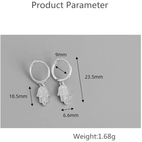 Huggie Small Sleeper Hoop Earrings for Women Girls Sterling Silver Cubic Zirconia with Charms Cute Star Love Heart Key Feather Drop Dangle Cuff Cartilage Helix Stud Dainty Multiple JewelryCZ Silver Hand