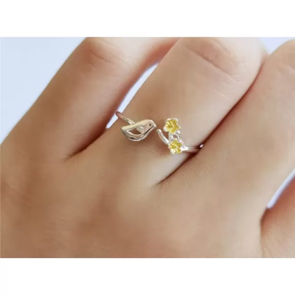 Hummingbird Flower S925 Sterling Silver Ring for Women Girls Two Tone Hollow Bird Expandable Open Finger Rings Adjustable Fashion Jewelry Christmas Birthday Dainty BFF GiftsHummingbird Flower S925 Sterling Silver Ring for Women Girls Two Tone Hollow Bird Expandable Open Finger Rings Adjustable Fashion Jewelry Christmas Birthday Dainty BFF Gifts