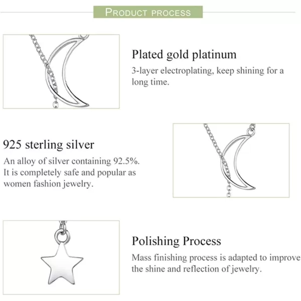 Lariat Y Necklace Crescent Moon Star 925 Sterling Silver for Women Girls Teens Dainty Layered Long Chain Pendant Personalist Jewelry Gifts FriendsLariat Y Necklace Crescent Moon Star 925 Sterling Silver for Women Girls Teens Dainty Layered Long Chain Pendant Personalist Jewelry Gifts Friends