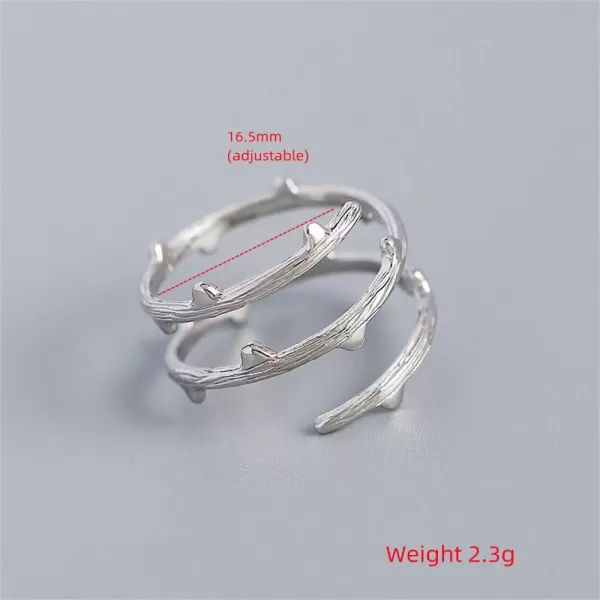 Layered Bamboo 925 Sterling Silver Ring for Women Girls Brushed Leaf Tree Branch Expandable Adjustable Open Finger Statement Stacking Rings Comfort Fit Fashion Christmas Thanksgiving Anniversary Jewelry Gift Size 69Layered Bamboo 925 Sterling Silver Ring for Women Girls Brushed Leaf Tree Branch Expandable Adjustable Open Finger Statement Stacking Rings Comfort Fit Fashion Christmas Thanksgiving Anniversary Jewelry Gift Size 69