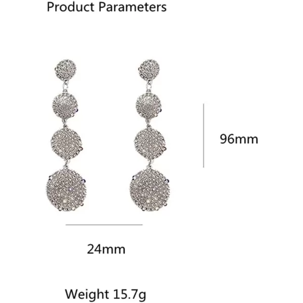 Layered Crystal Ball Tassel Drop Dangle Earrings for Women Girls S925 Sterling Silver Post Long Round CZ Chain Dangling Stud Lightweight Exaggerated Wedding Birthday Party JewelryLayered Crystal Ball Tassel Drop Dangle Earrings for Women Girls S925 Sterling Silver Post Long Round CZ Chain Dangling Stud Lightweight Exaggerated Wedding Birthday Party Jewelry