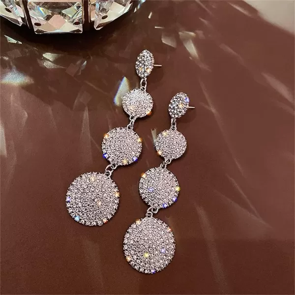 Layered Crystal Ball Tassel Drop Dangle Earrings for Women Girls S925 Sterling Silver Post Long Round CZ Chain Dangling Stud Lightweight Exaggerated Wedding Birthday Party JewelryLayered Crystal Ball Tassel Drop Dangle Earrings for Women Girls S925 Sterling Silver Post Long Round CZ Chain Dangling Stud Lightweight Exaggerated Wedding Birthday Party Jewelry
