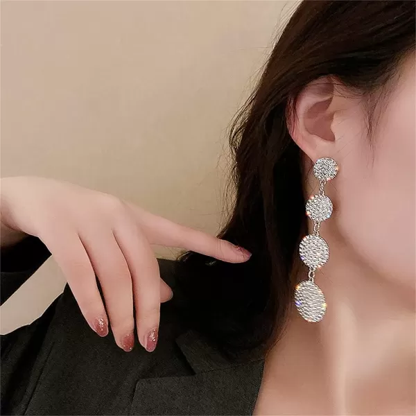 Layered Crystal Ball Tassel Drop Dangle Earrings for Women Girls S925 Sterling Silver Post Long Round CZ Chain Dangling Stud Lightweight Exaggerated Wedding Birthday Party JewelryLayered Crystal Ball Tassel Drop Dangle Earrings for Women Girls S925 Sterling Silver Post Long Round CZ Chain Dangling Stud Lightweight Exaggerated Wedding Birthday Party Jewelry