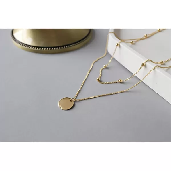Layered Disc Pendant Choker Necklace for Women Girls 925 Sterling Silver Dainty Full Moon Circle Coin Collar TwoDouble Chain Fashion Y Jewelry Best Gifts Box Birthday Wedding 14k Gold PlatedLayered Disc Pendant Choker Necklace for Women Girls 925 Sterling Silver Dainty Full Moon Circle Coin Collar TwoDouble Chain Fashion Y Jewelry Best Gifts Box Birthday Wedding 14k Gold Plated