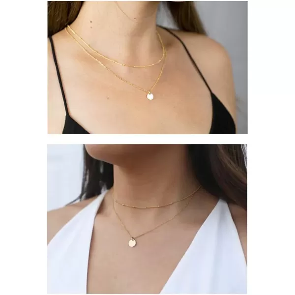 Layered Disc Pendant Choker Necklace for Women Girls 925 Sterling Silver Dainty Full Moon Circle Coin Collar TwoDouble Chain Fashion Y Jewelry Best Gifts Box Birthday Wedding 14k Gold PlatedLayered Disc Pendant Choker Necklace for Women Girls 925 Sterling Silver Dainty Full Moon Circle Coin Collar TwoDouble Chain Fashion Y Jewelry Best Gifts Box Birthday Wedding 14k Gold Plated
